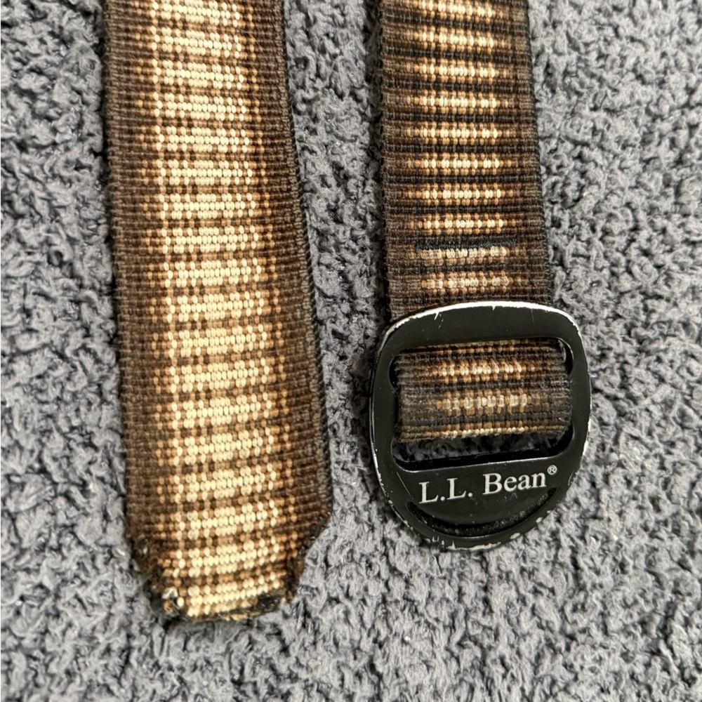 L.L. Bean / Bison Designs Men's Brown/Tan Striped Webbing Belt